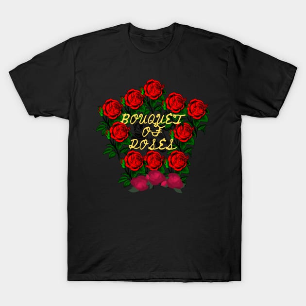 bouquet of roses T-Shirt by busines_night
